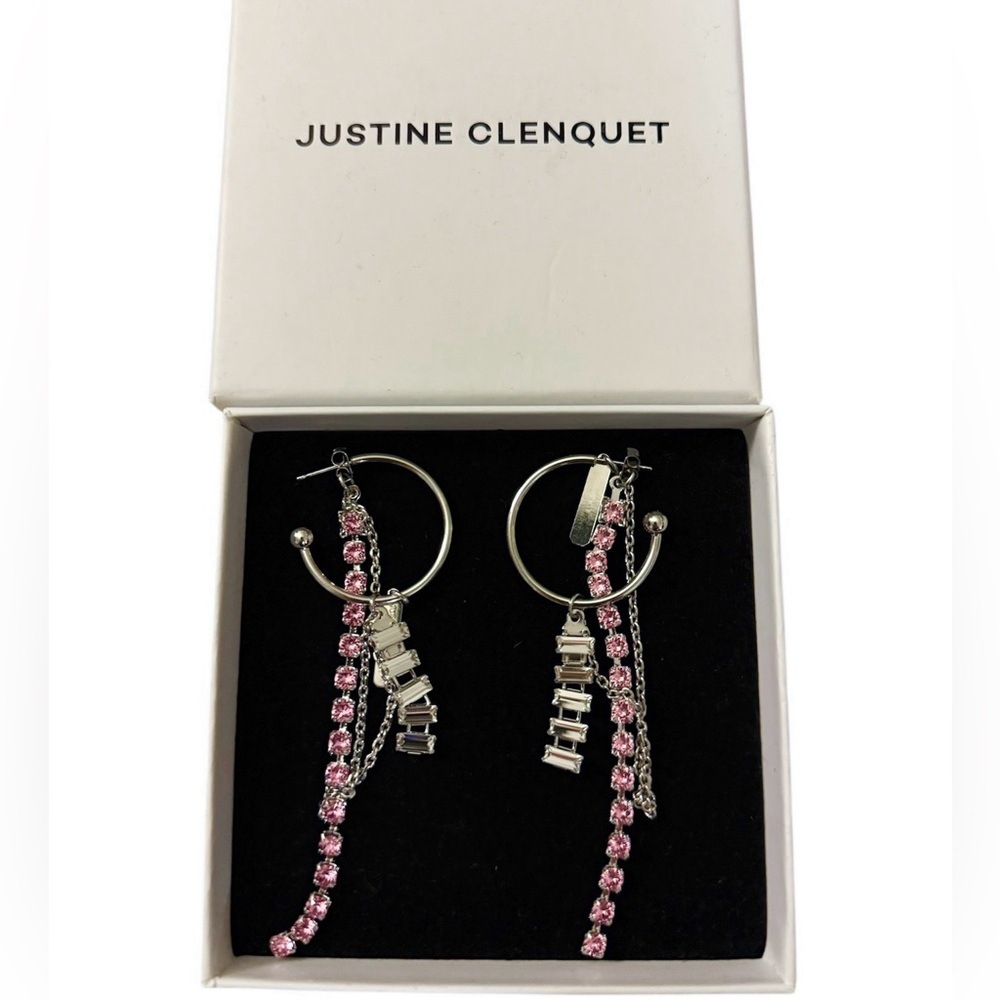 Justine Clenquet C Hook Pink Crystal Chain Pink